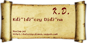 Kálóczy Diána névjegykártya
