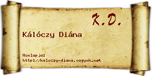 Kálóczy Diána névjegykártya