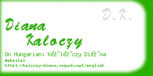 diana kaloczy business card